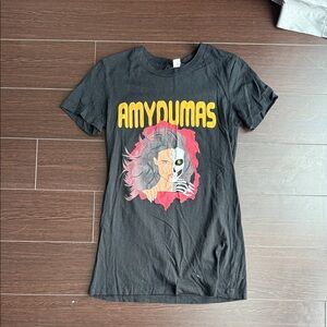 WWE Lita Amy Dumas Black Graphic T-Shirt with Yellow and Red Design